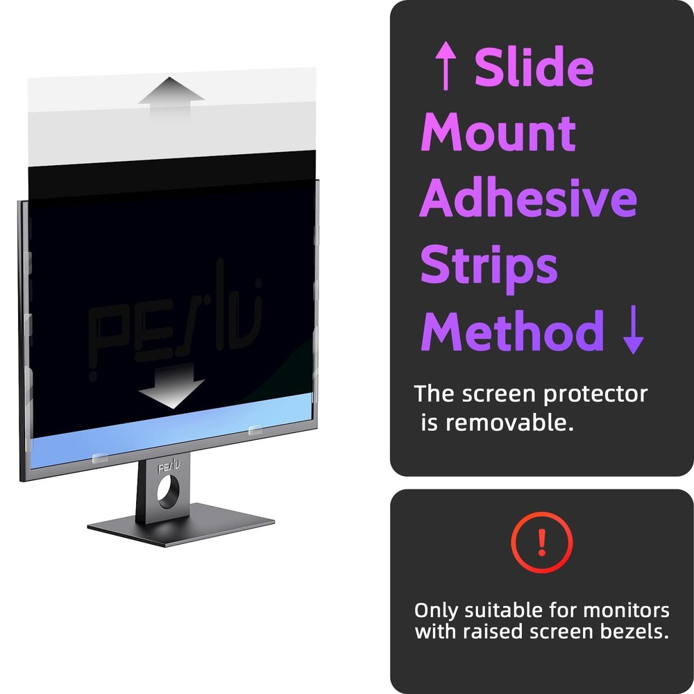 Privacy Screen Adhesive Strips and Slide Replacements Kits, black screen