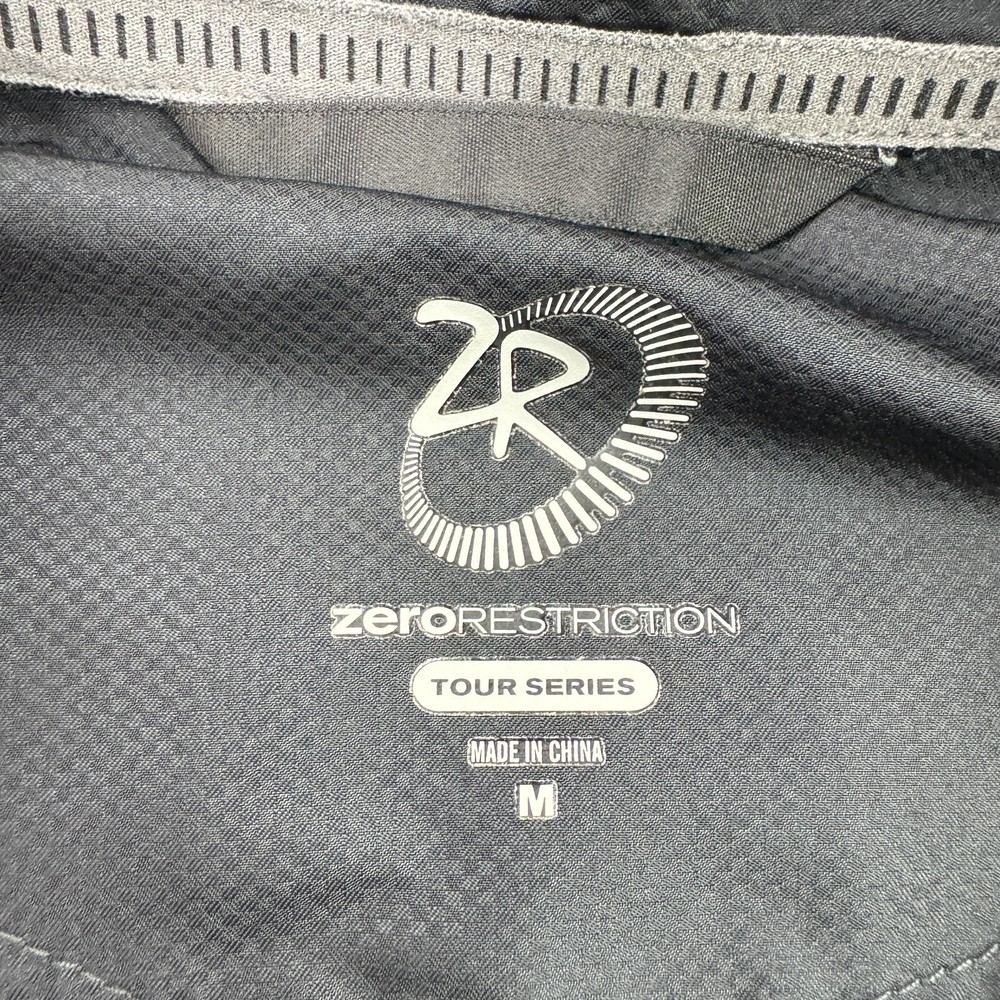 Zero Restriction Mens Jacket Medium Black Golf Tour Series Pullover 1/2 Zip Wind