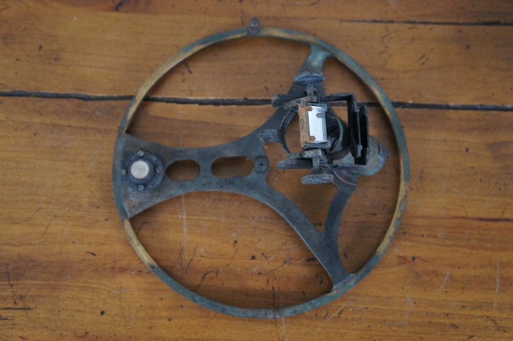 Antique Lord Kelvins Azimuth Mirror Nautical Navigation Prism Circle & Case