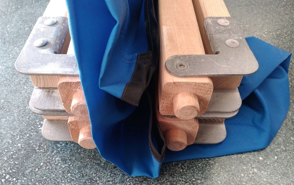 Sleeping Cot Blue Camping Rare Red Cross
