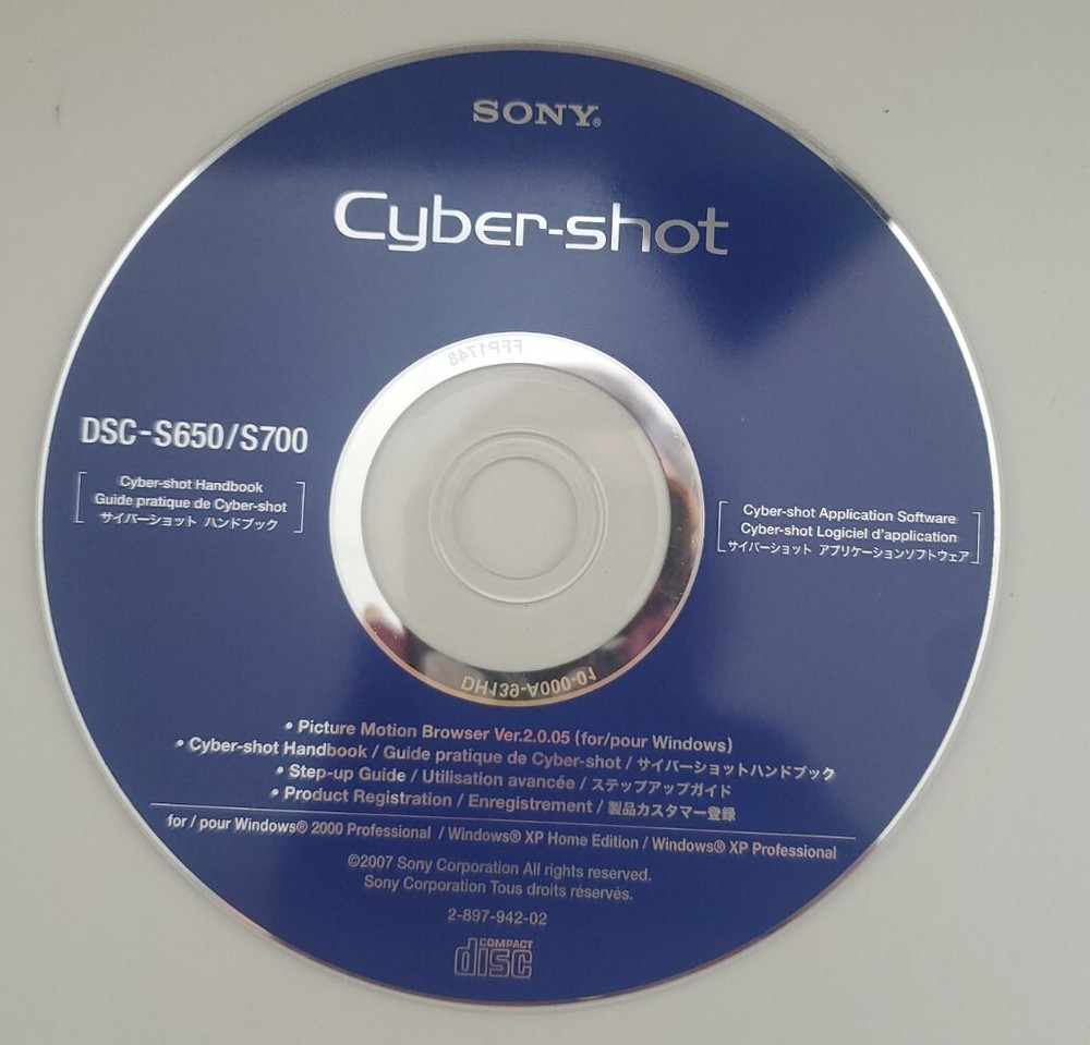 NEW Camera Software Cyber-Shot SONY From DSC-S650/S700