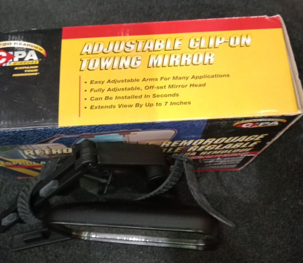 11952 CIPA ADJUSTABLE CLIP-ON TOWING MIRROR