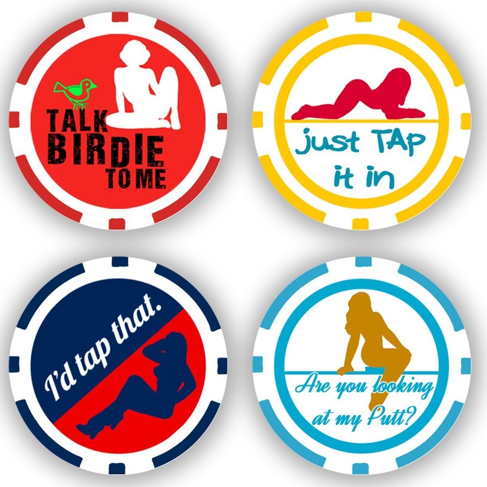 Golf Ball Marker Poker Chips, 4 chips (11.5 gram chips)
