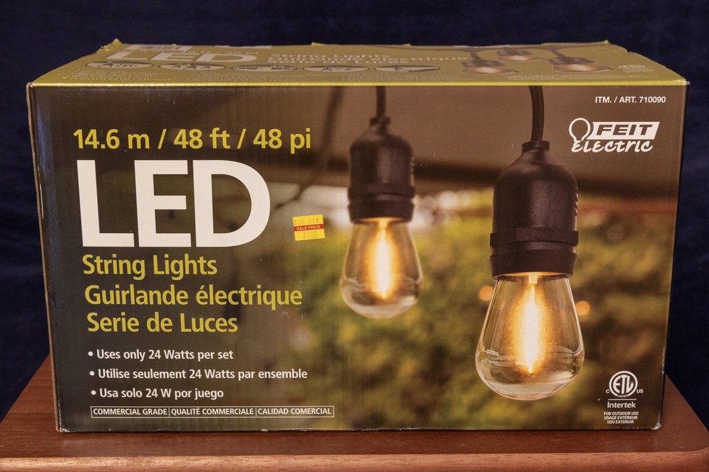 #1 Feit Electric 48ft LED Filament String Light Set Item 710090 Open Box