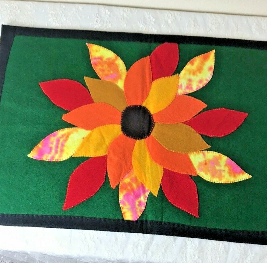 Floral Prayer Mat  Grid Map for Crystals Wall Hanging