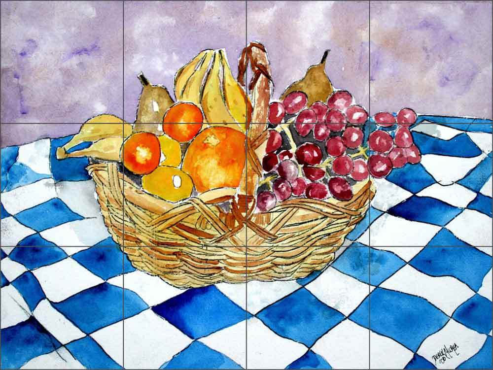 Ceramic Tile Mural Backsplash Kitchen McCrea Fruit Basket Art DMA050