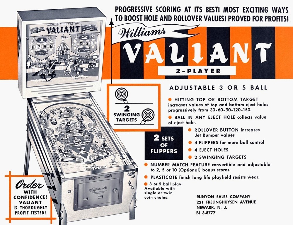 1962 Williams Valiant Pinball Machine Rubber Ring Kit