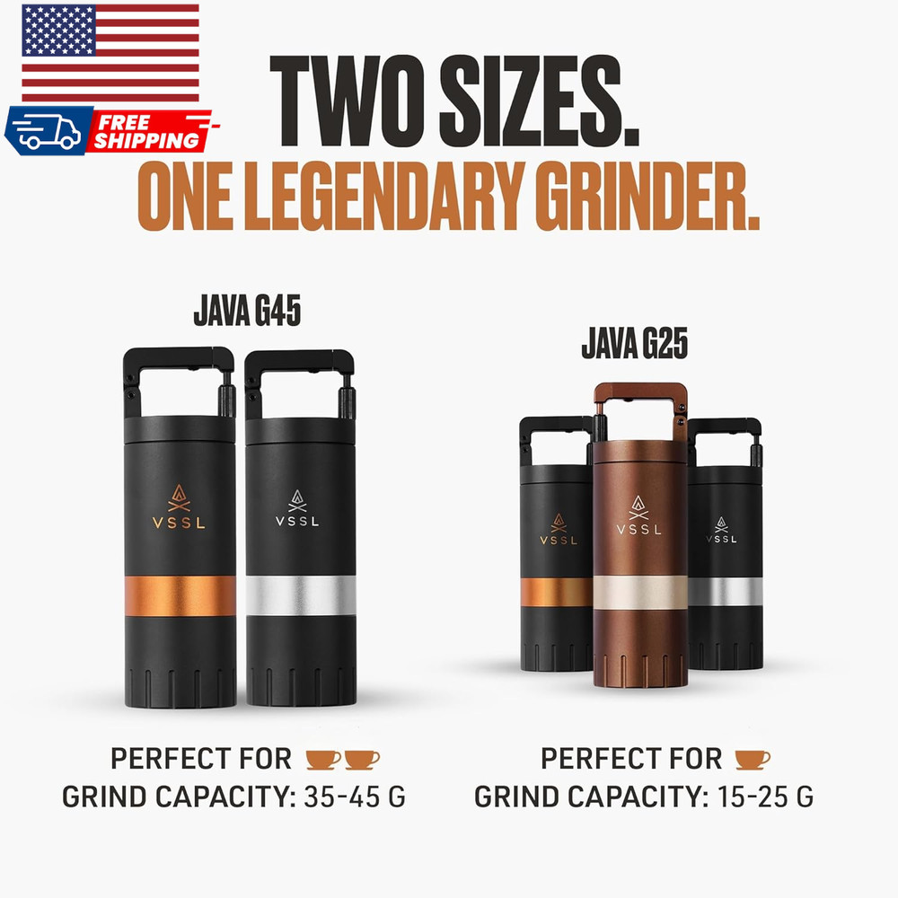 Java G25 Manual Coffee Grinder Coffee for Camping Bean Grinder Travel Pour over