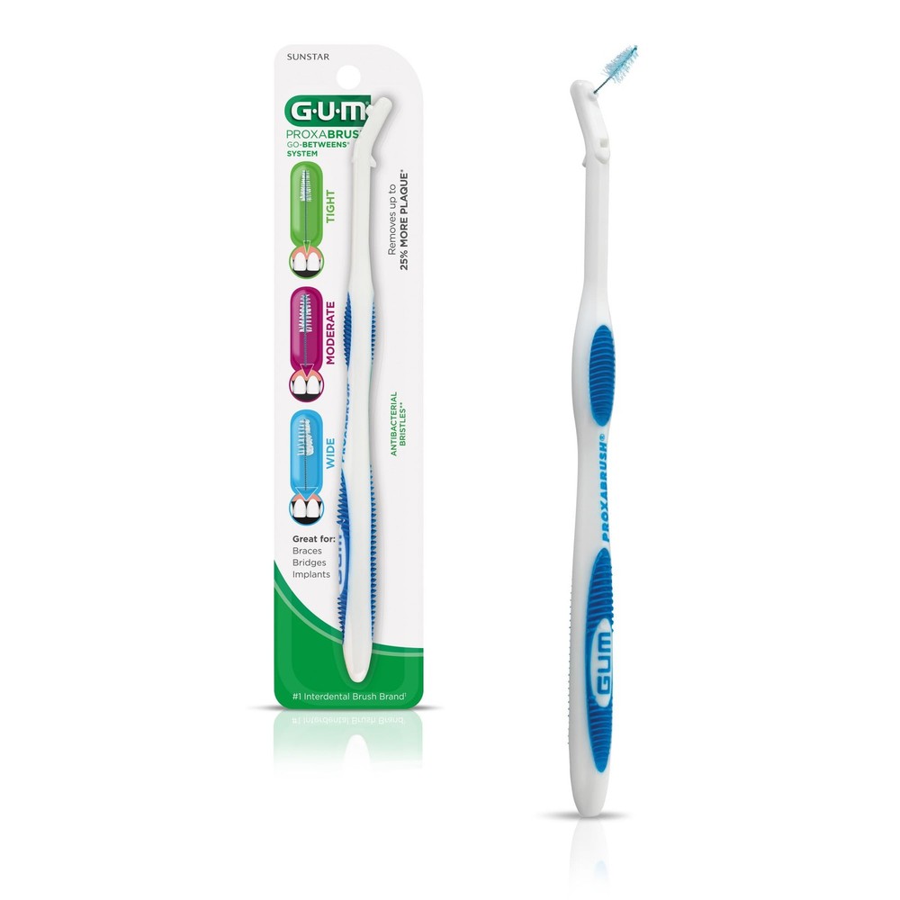 GUM Proxabrush Permanent Handle Refills - 1 Count (Pack of 1), Blue