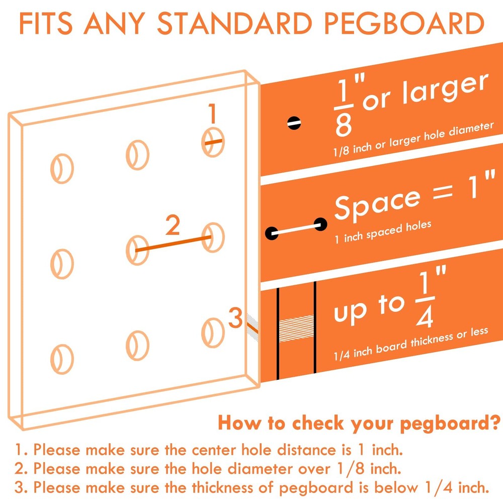 G.CORE 12 Pack Pegboard Bins PegBoard Cups with Hooks & Loops, Peg Hooks Asso...