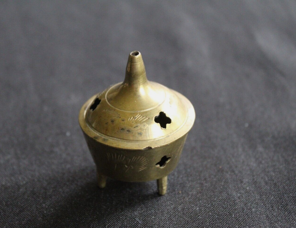 Vintage Brass Miniature Incense Burner Holder