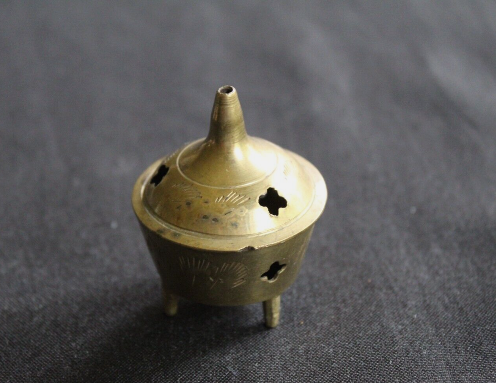 Vintage Brass Miniature Incense Burner Holder