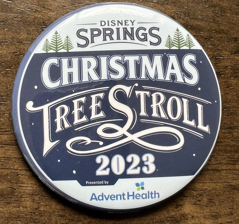 2023 Disney Springs Christmas Tree Stroll Map w/ Stickers & Completion Button