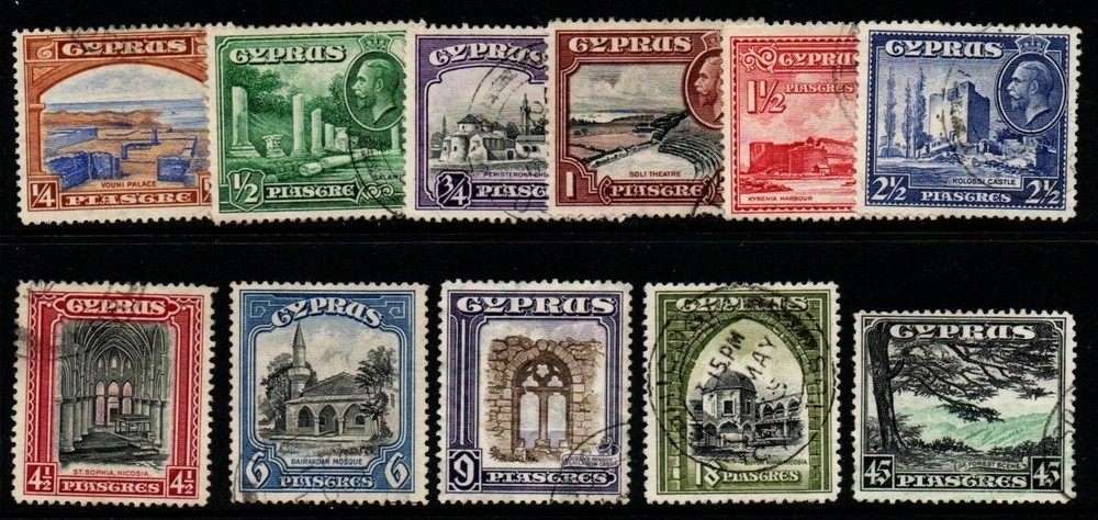 CYPRUS SG133/43 1934 DEFINITIVE SET FINE USED