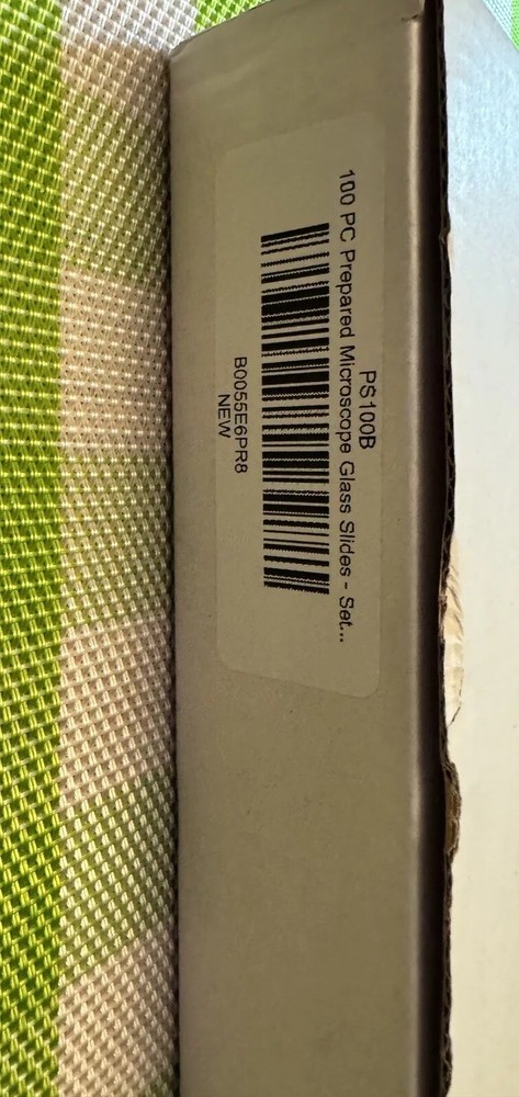 AmScope PS100B 100 PC Prepared Biological Microscope Glass Slides - Set B