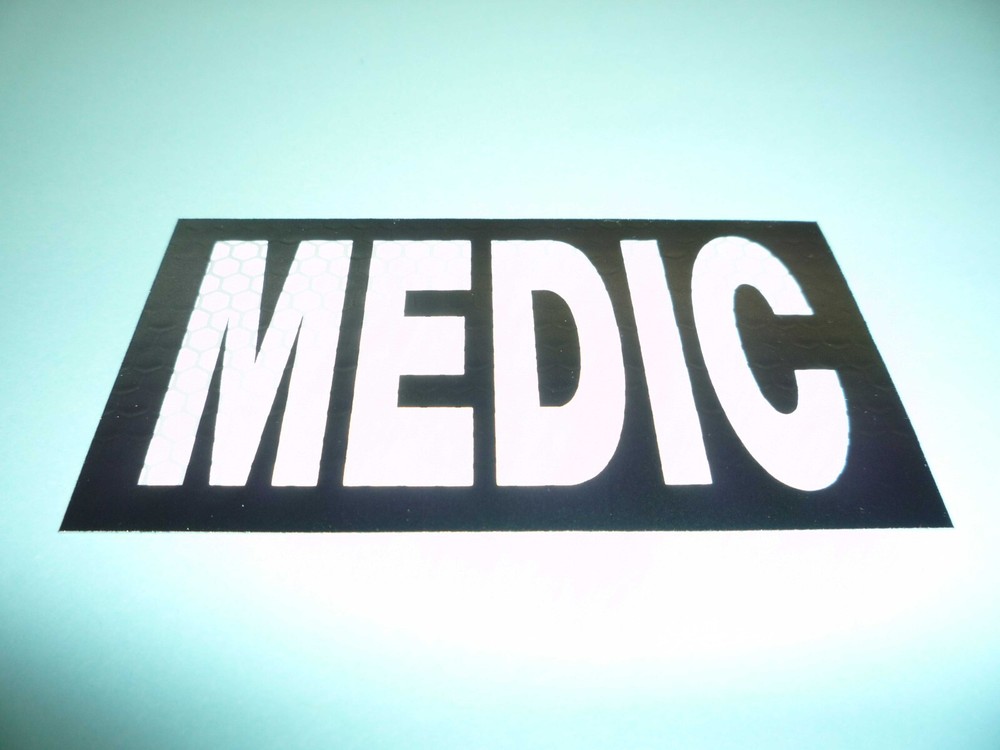 MEDIC IR REFLT SOLAS ON CARBON BLACK 3.5"X2" SCREEN PRINTED SOLAS STICKER DECAL