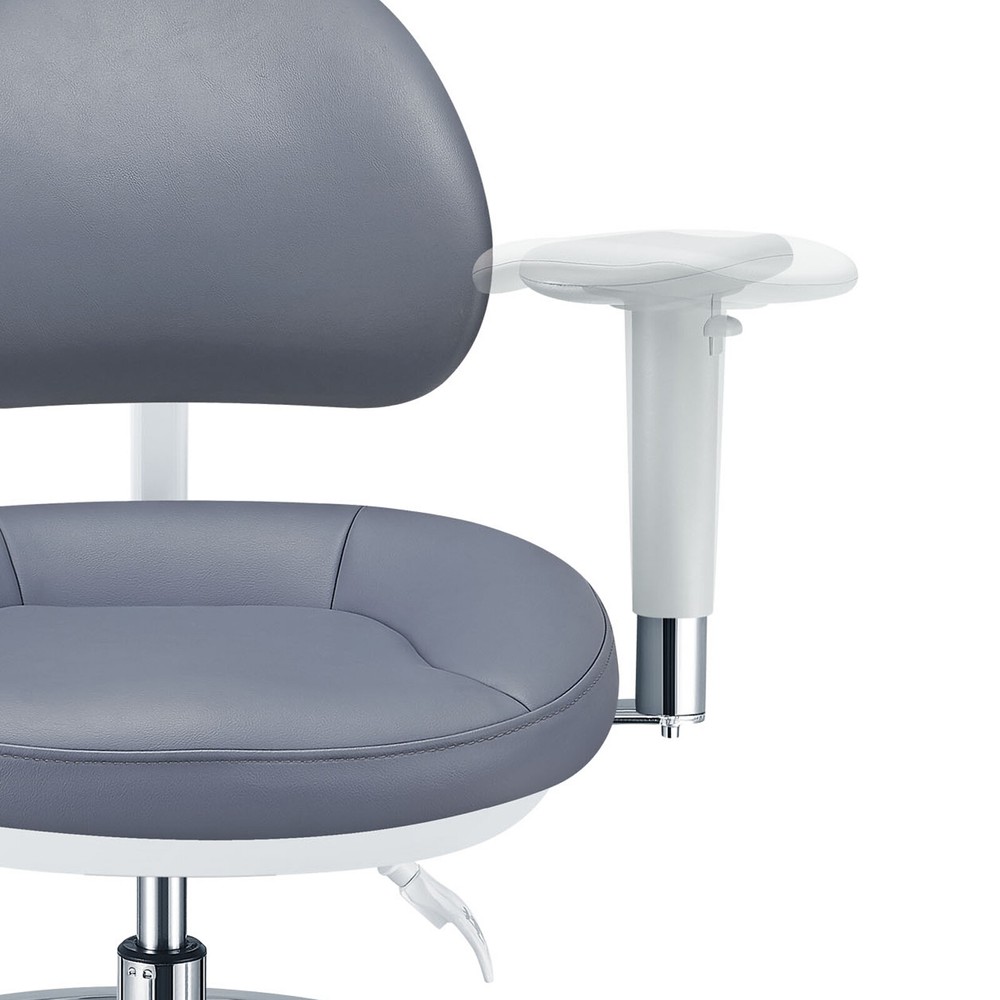 Dental Mobile Microscope Hygiene Chair Operator Stool with Armrest PLST-084