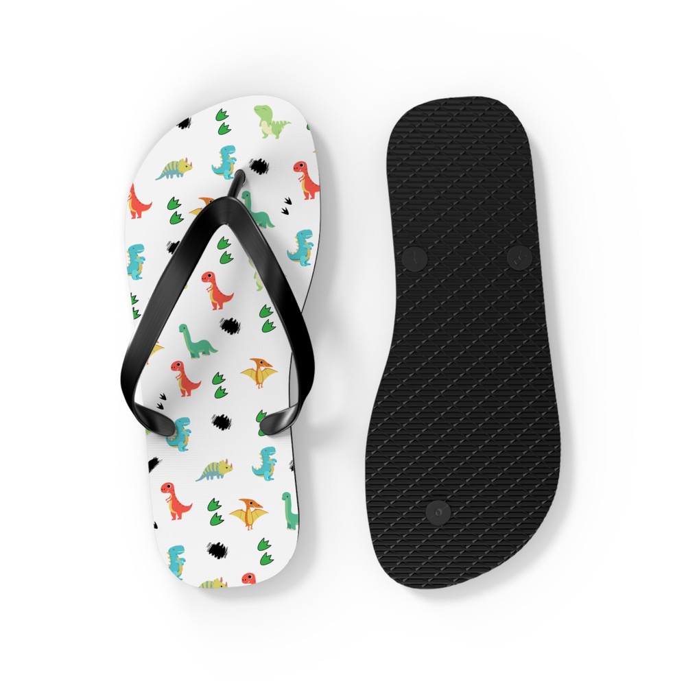 Dinosaur pattern Flip Flops Dino summer