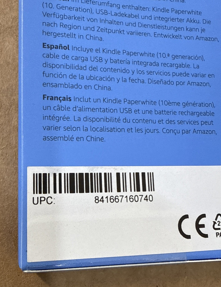 Amazon Kindle Paperwhite 10th Gen 6" 8GB Waterproof Thin Light eReader New