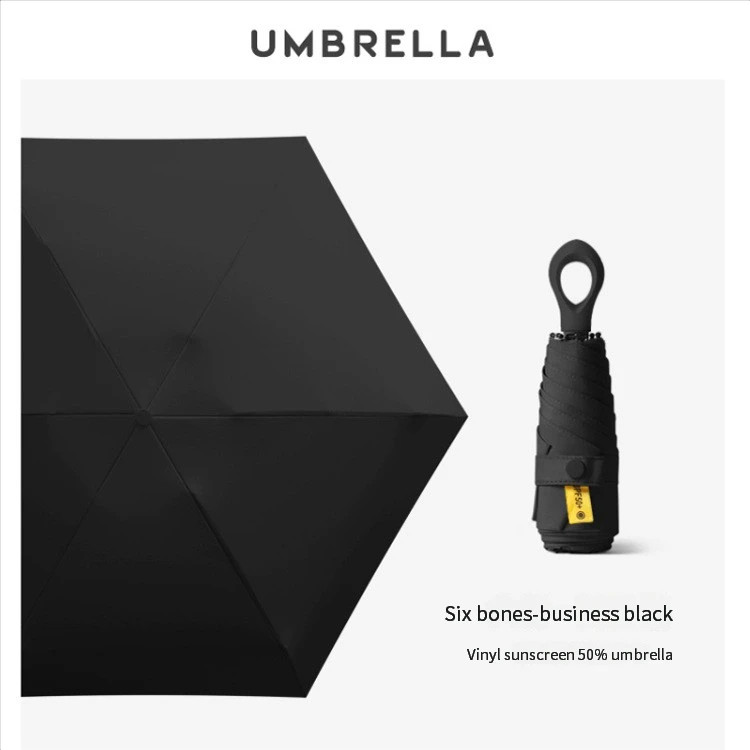 Mini vinyl sunscreen parasol folding small portable ring handle sun umbrella