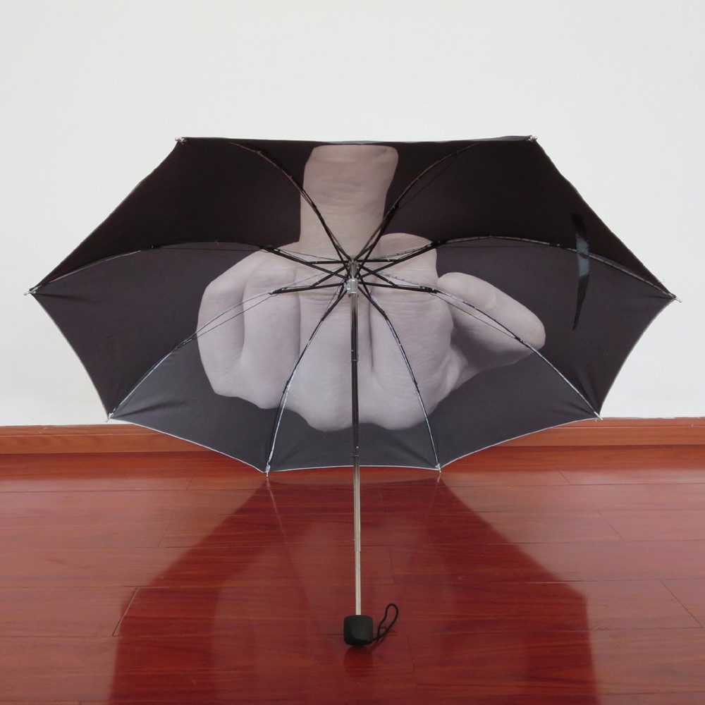 Funny Folding Middle Finger Umbrella Creative Gift Waterproof & Windproof Sturdy