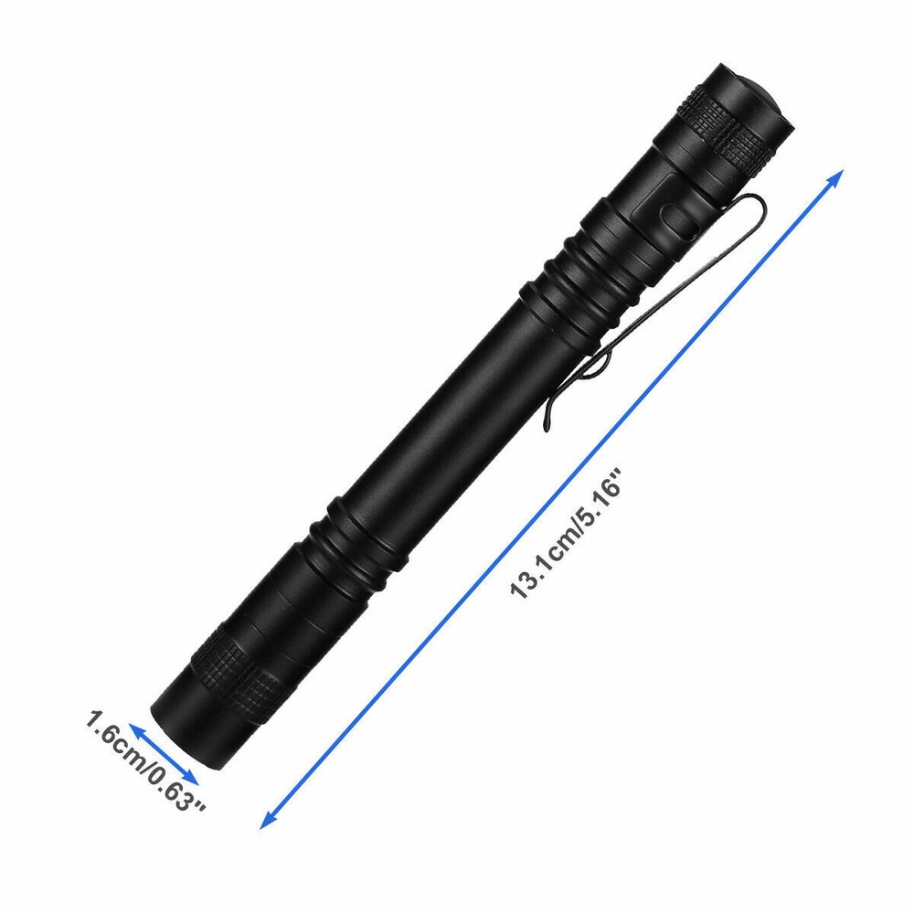 2x Mini Super Bright Small LED Torch Tiny Pen Light Camping Tactical Flashlight