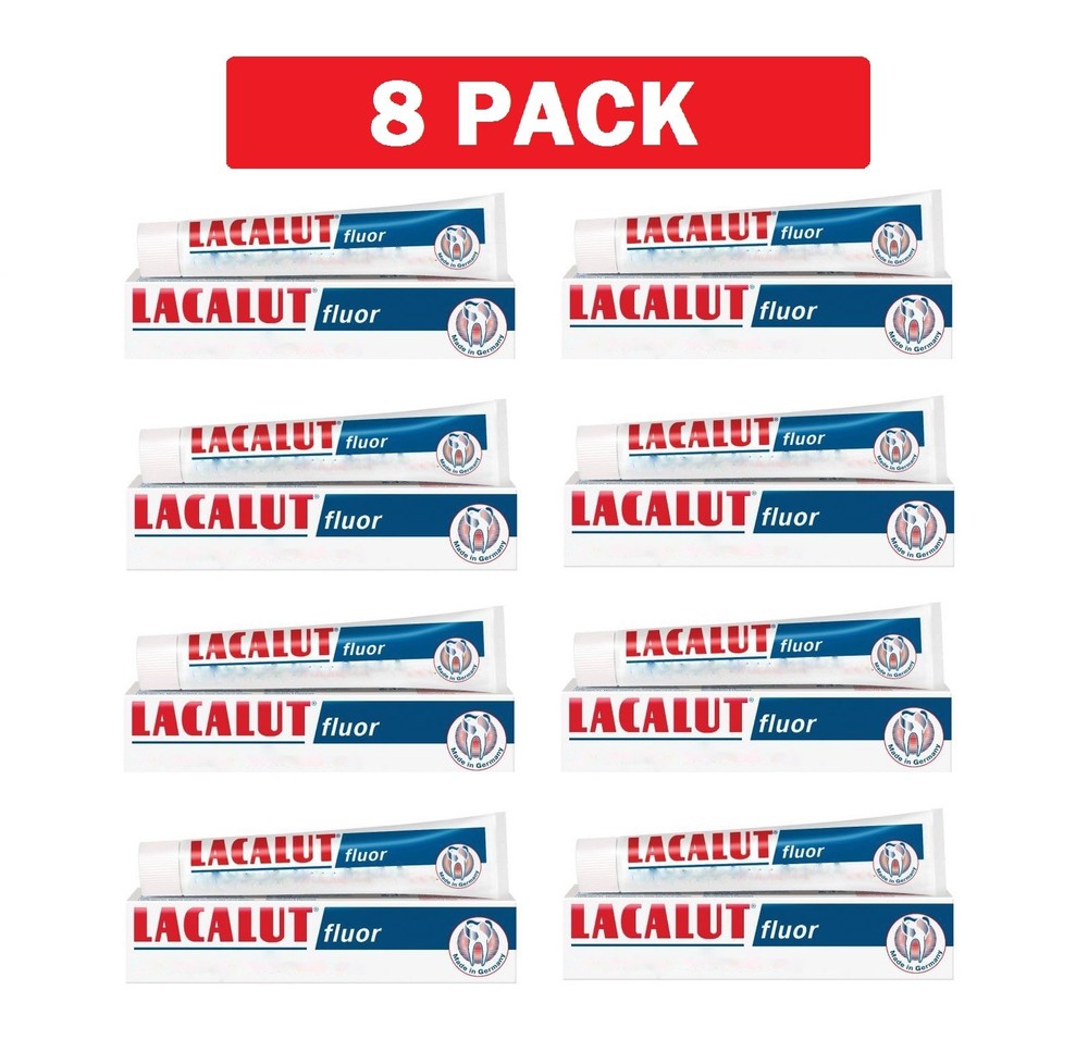 8 Pack Lacalut Fluor Toothpaste 75 ml