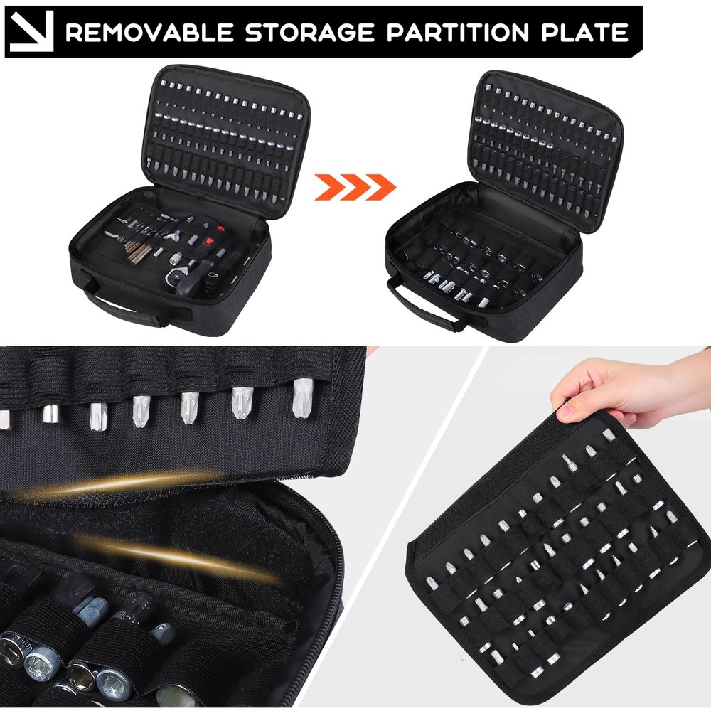 LOTCAIN 138-Hole Socket & Drill Bit Organizer Set w/ Drive Bit Adapter Storage