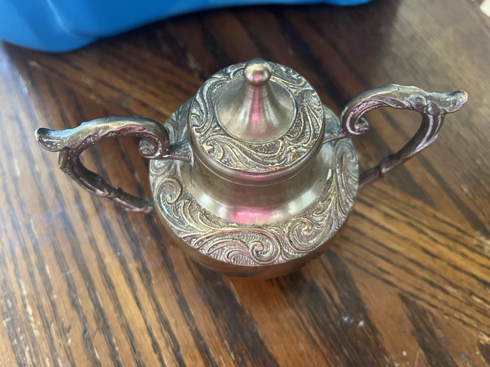 Brass Double Handle Jar and Lid