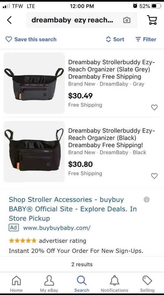 Dreambaby Stroller Buddy, EZY-Reach Organizer.