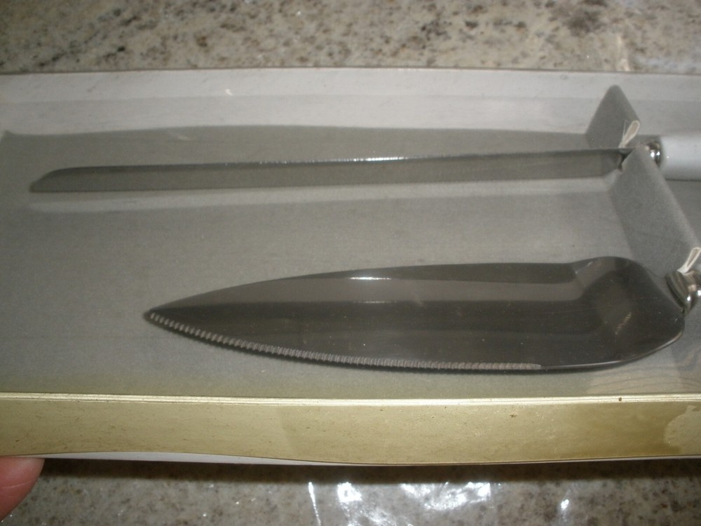25th Anniversary Cake Knife & Server EUC in Box (SU62)