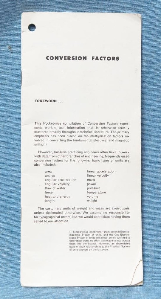 Conversion Factors Computer Handbook