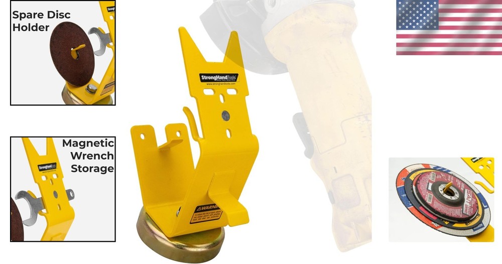 Compact Magnetic Power Grinder Rest - Includes Wrench & Cable Storage Solutions