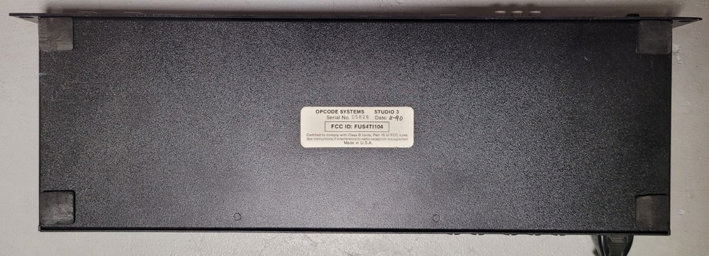 Opcode Studio 3 Rack Mount Interface & Synchronizer Powers On For Parts/Untested