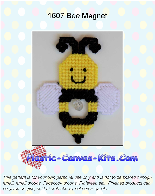 Bee Suncatcher-Plastic Canvas Pattern or Kit