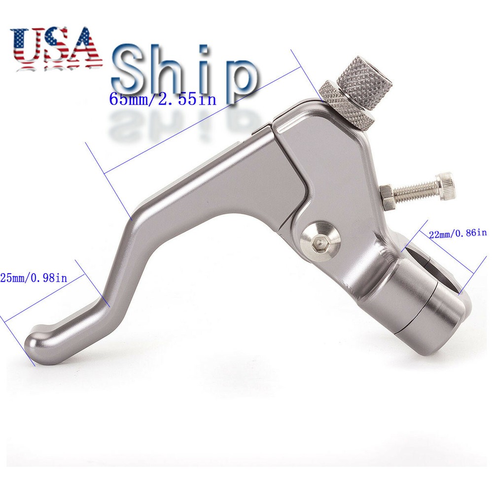 Universal CNC Short Motorcycle Clutch Lever Silver Stunting (1 Finger Easy Pull)
