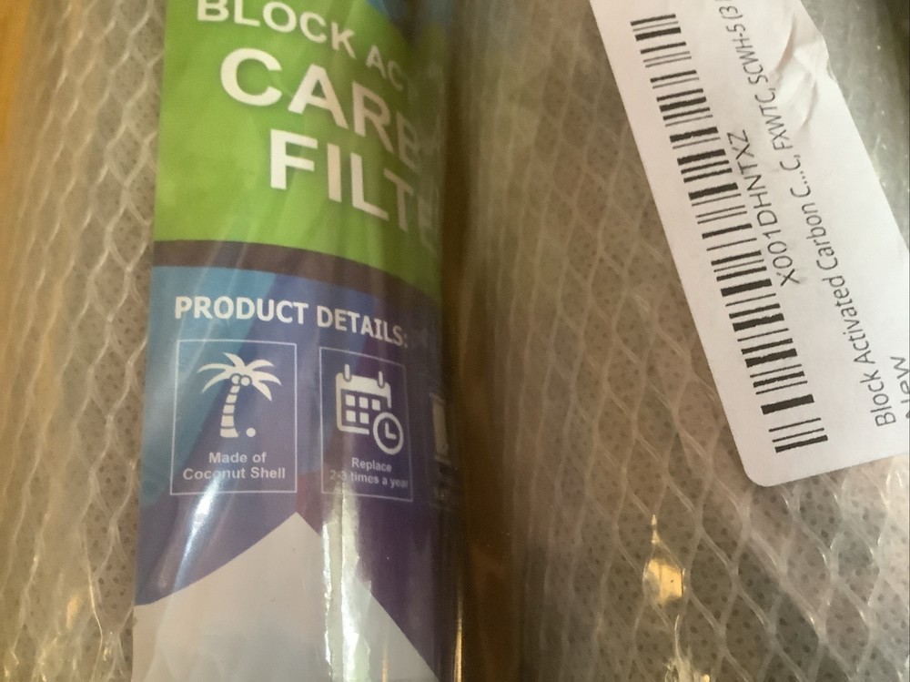 3 Pack Ronaqua 9.875" x 2.5" Coconut Shell Carbon Block Activated Water Filter