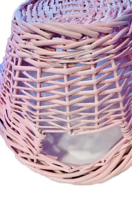 Oval Willow Pink Basket Wicker Easter Woven Tabletop Fruit Kitchen Decorative XL