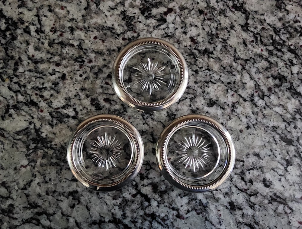 Italian Silver Plated Coasters 3 Pc Set