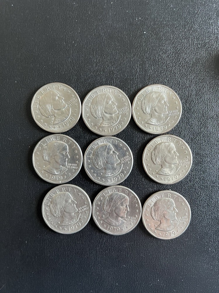 1979 Susan B Anthony 9 Coin Lot