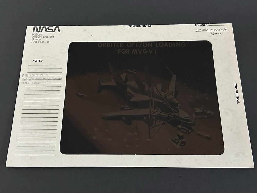 1977 NASA KSC Shuttle Artist Concept Loading Presentation Transparency-95