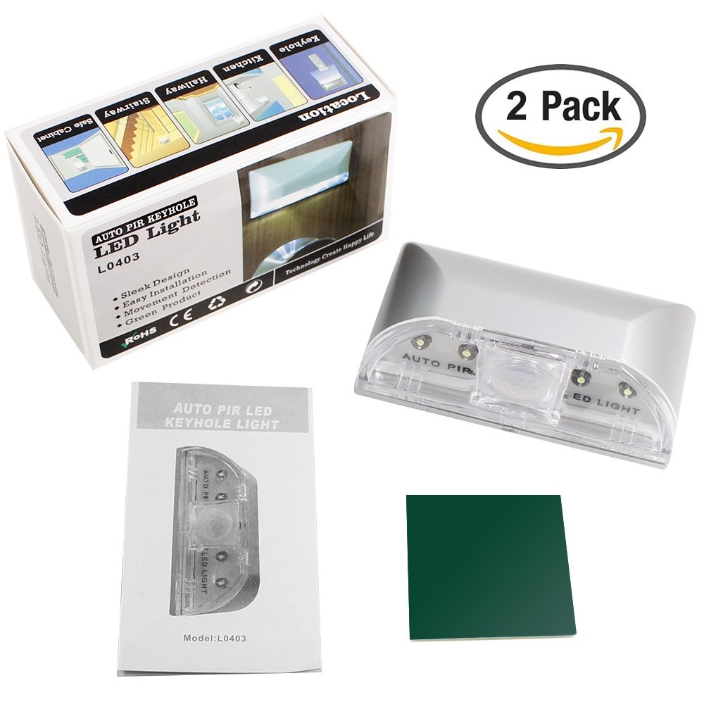 2 Pack Keyhole Light, Infrared IR Wireless Door Lock Lamp, Auto Sensor Motion...