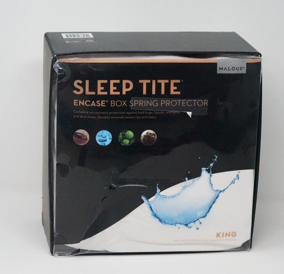 Malouf Sleep Tite Hypoallergenic Bed Bug Box Spring Protector Encasement - KING