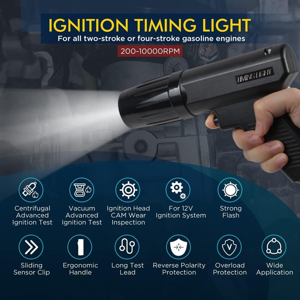 Auto Petrol Engine Inductive Xenon Strobe Timing Light – Ignition Tester Gun