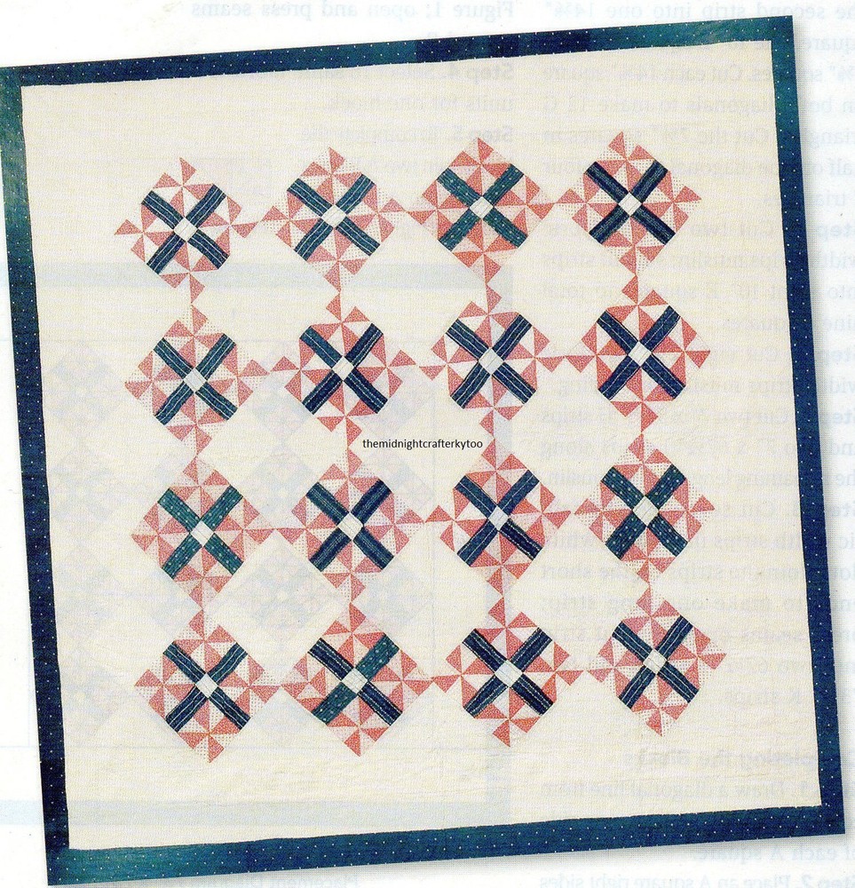 Sashed Pinwheels Quilt Pattern Pieced SH