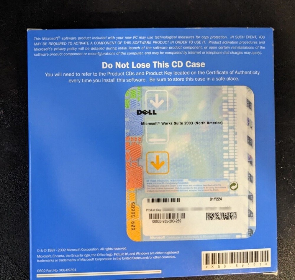 Microsoft Works Suite 2003 Software CD - Comes With Product Key