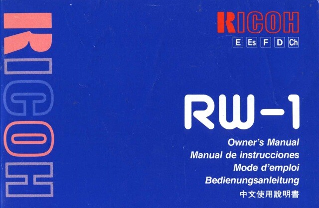 Ricoh RW-1 Instruction Manual multi-language