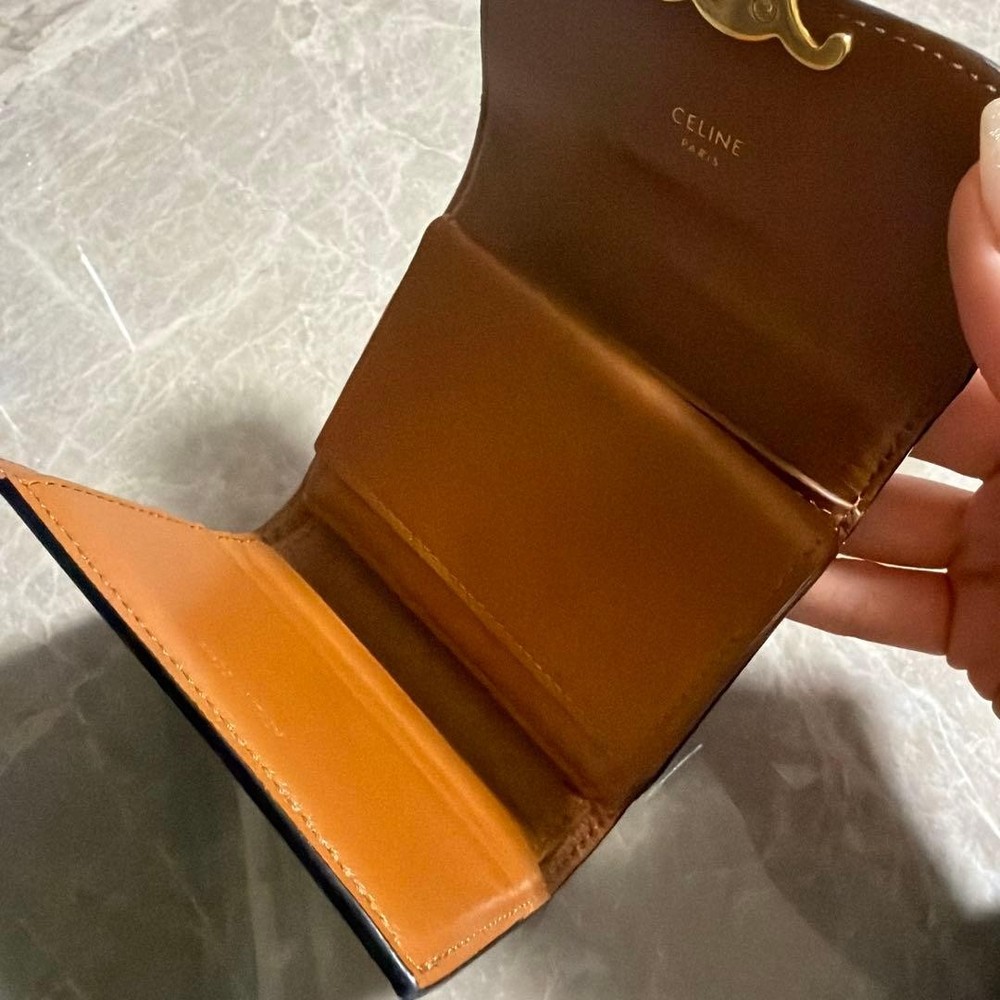 CELINE tri fold wallet black From Japan