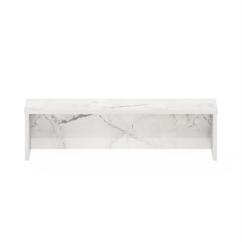 Pemberly Row 23-Inch Kitchen Counter Stackable Organizer Shelf in Marble White