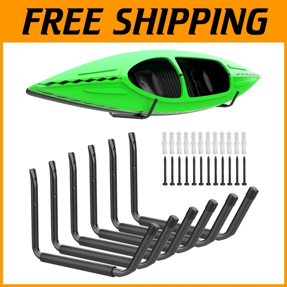 Versatile Wall Mount Kayak Holder - 6 Pack